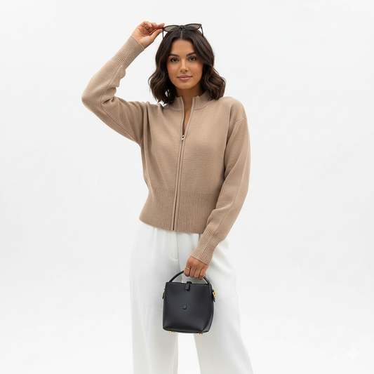 Clara | Cárdigan ajustado con cremallera