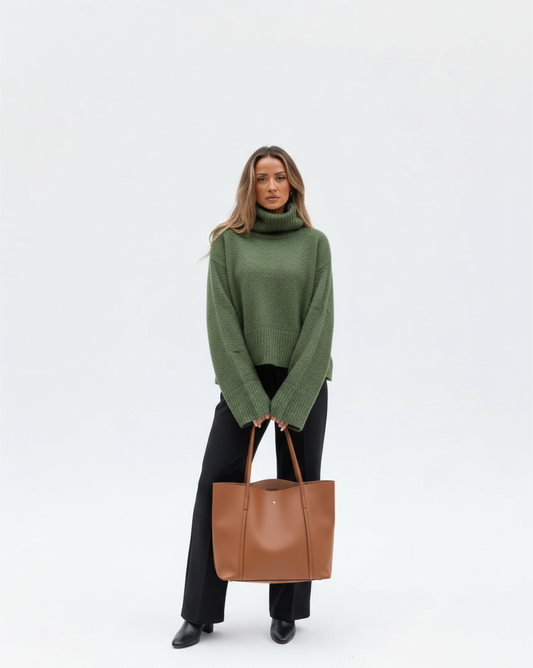 Jersey de cuello alto - Verde oscuro