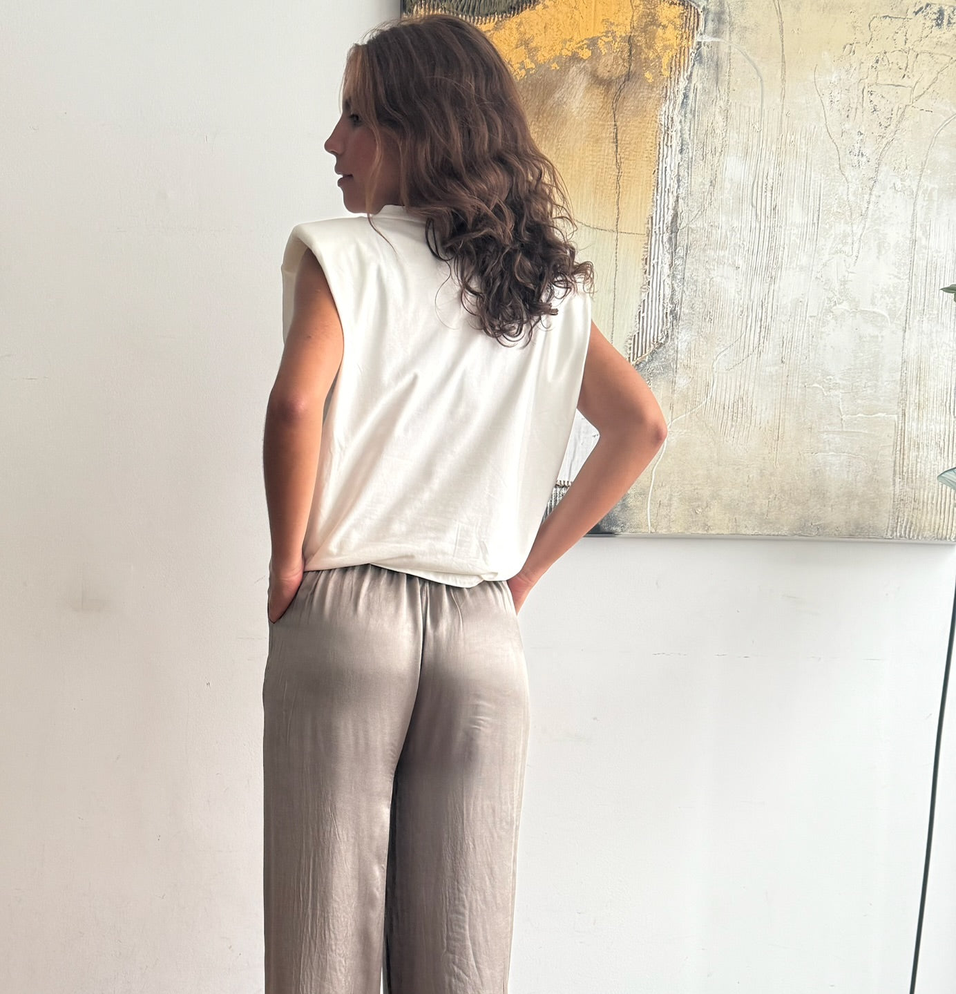 Pantalón "Grace" topo plomo