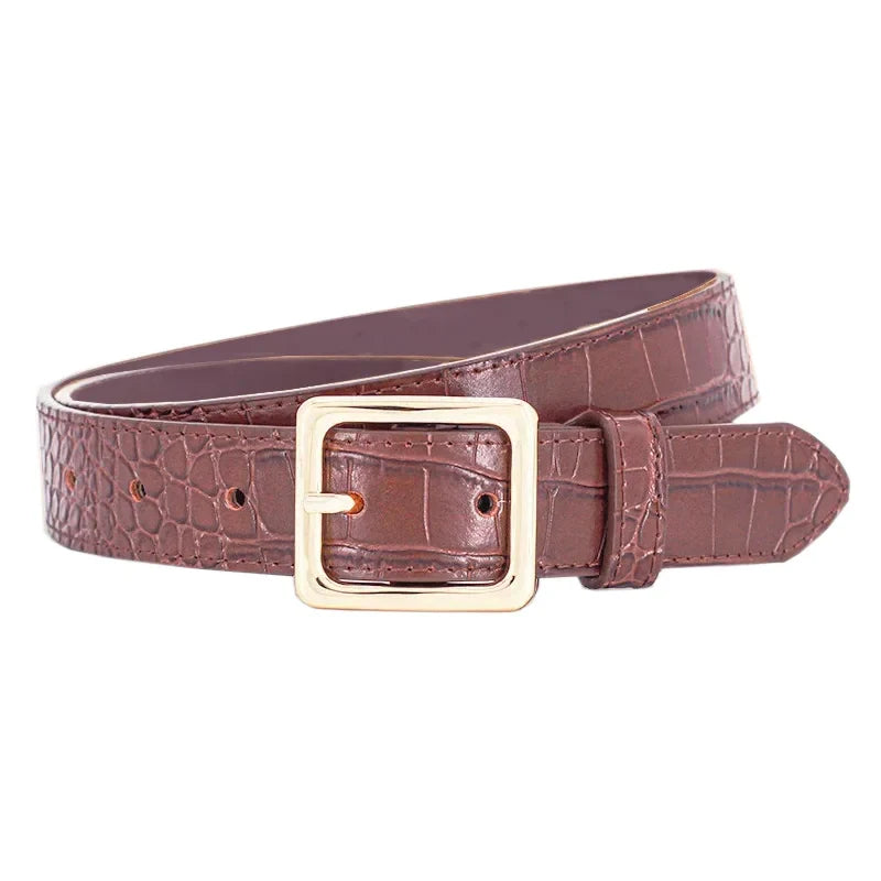 Cinturón de piel sintética de cocodrilo