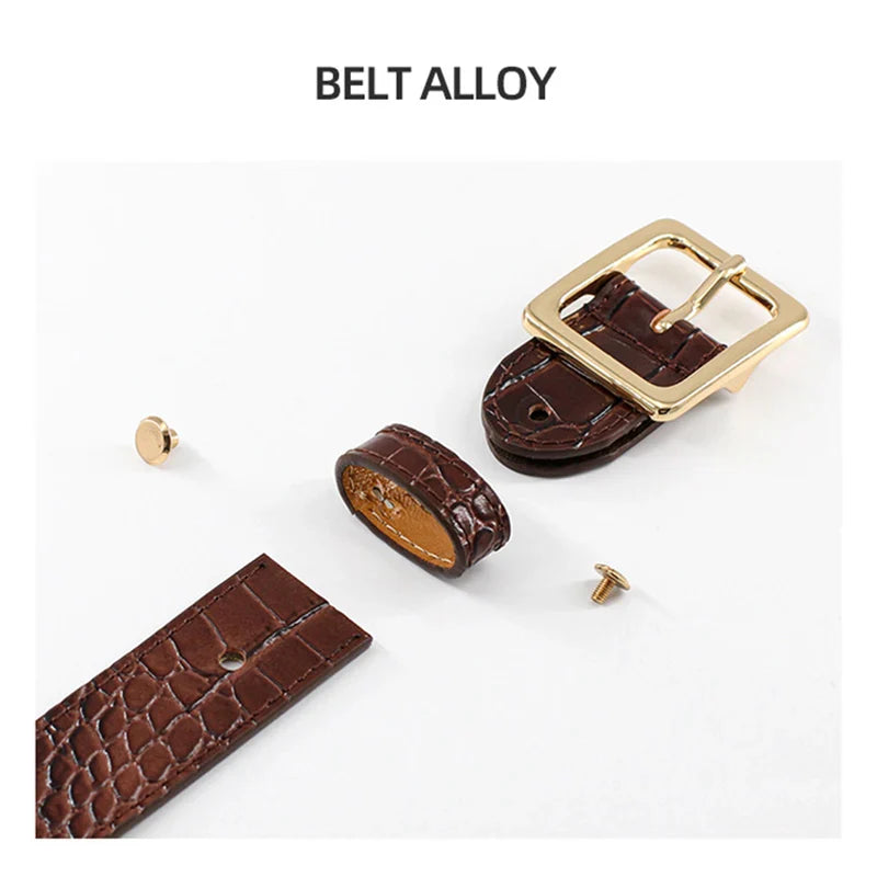 Cinturón de piel sintética de cocodrilo