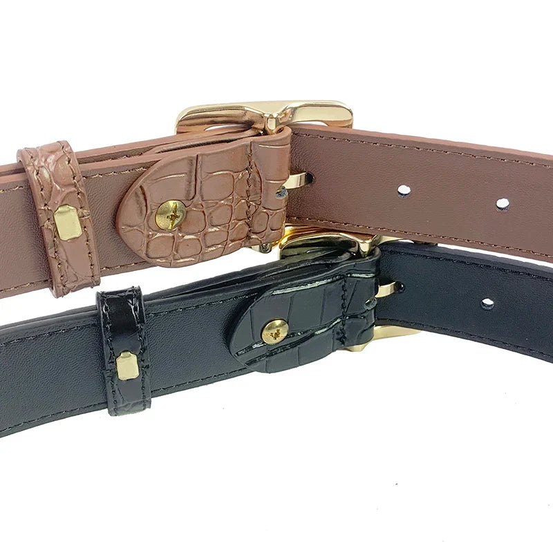 Cinturón de piel sintética de cocodrilo