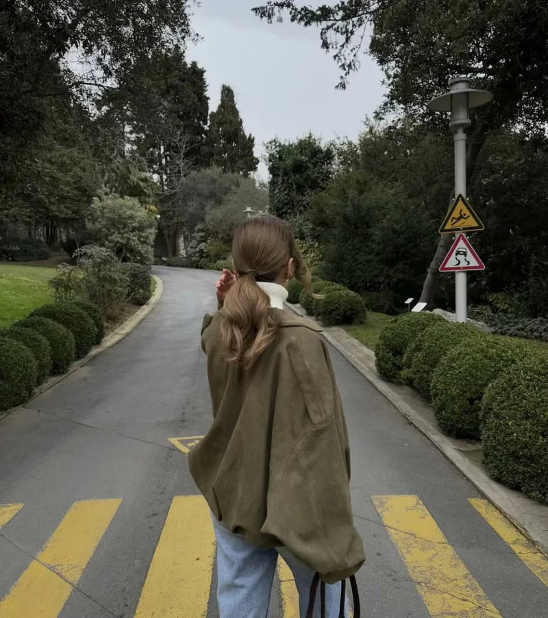 Penelope | Chaqueta bomber con textura de ante