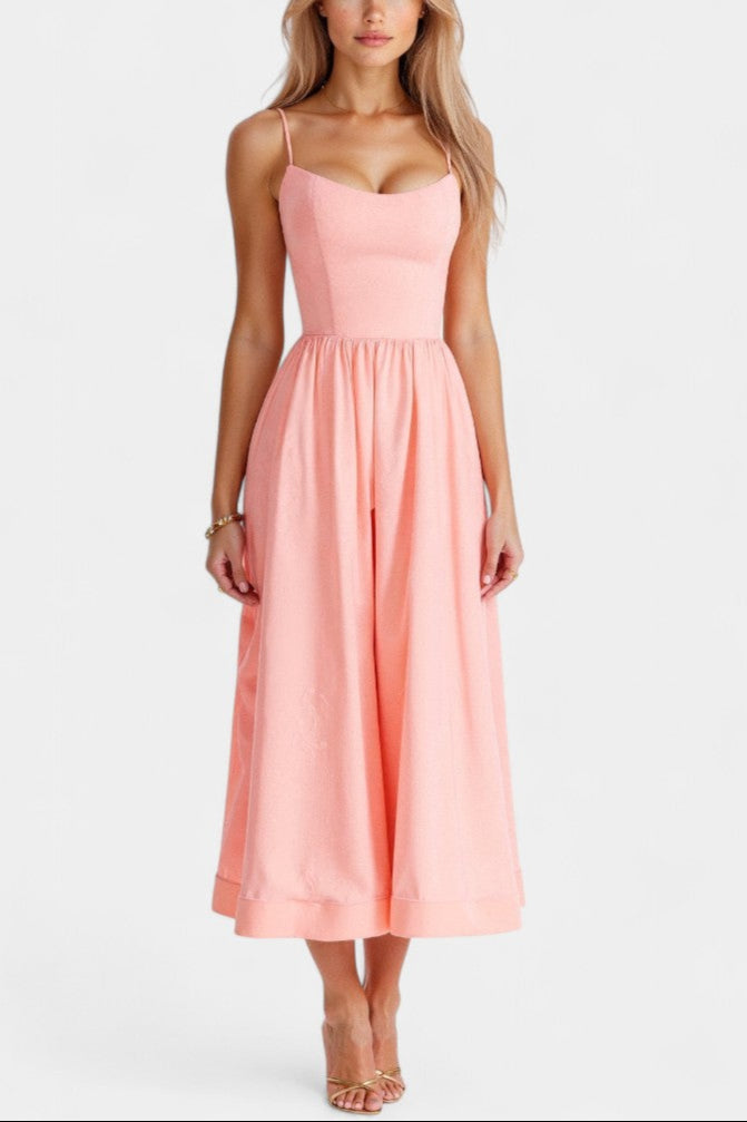 Velle Vestido Midi Sin Mangas de Caída Ligera